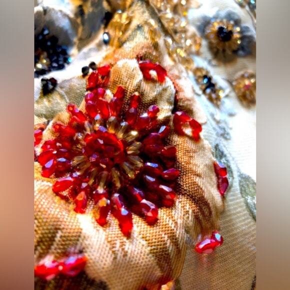 French Jacquard Coat w/3D Beaded Embellishment, Chanel Garment Bag & Hanger, EUC - Picture 11 of 14